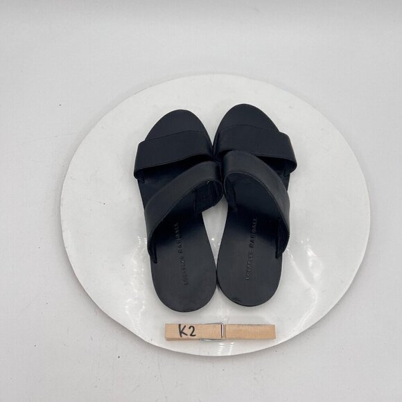 Loeffler Randall Women Size 5 Black Leather Slide Slip On Comfort Flat Sandal - Picture 8 of 11
